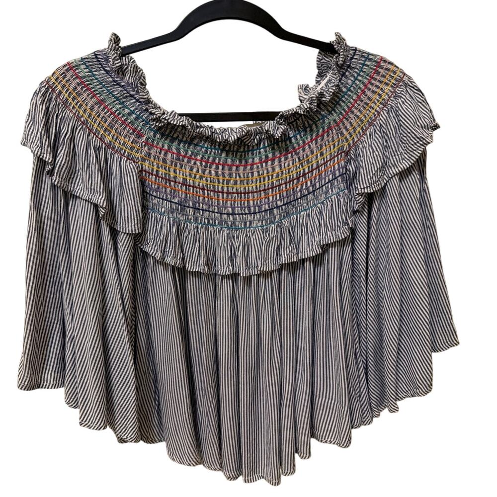 Vintage Havana Peasant Top Womens Size Medium Boho Indie Festival Oversized Boxy